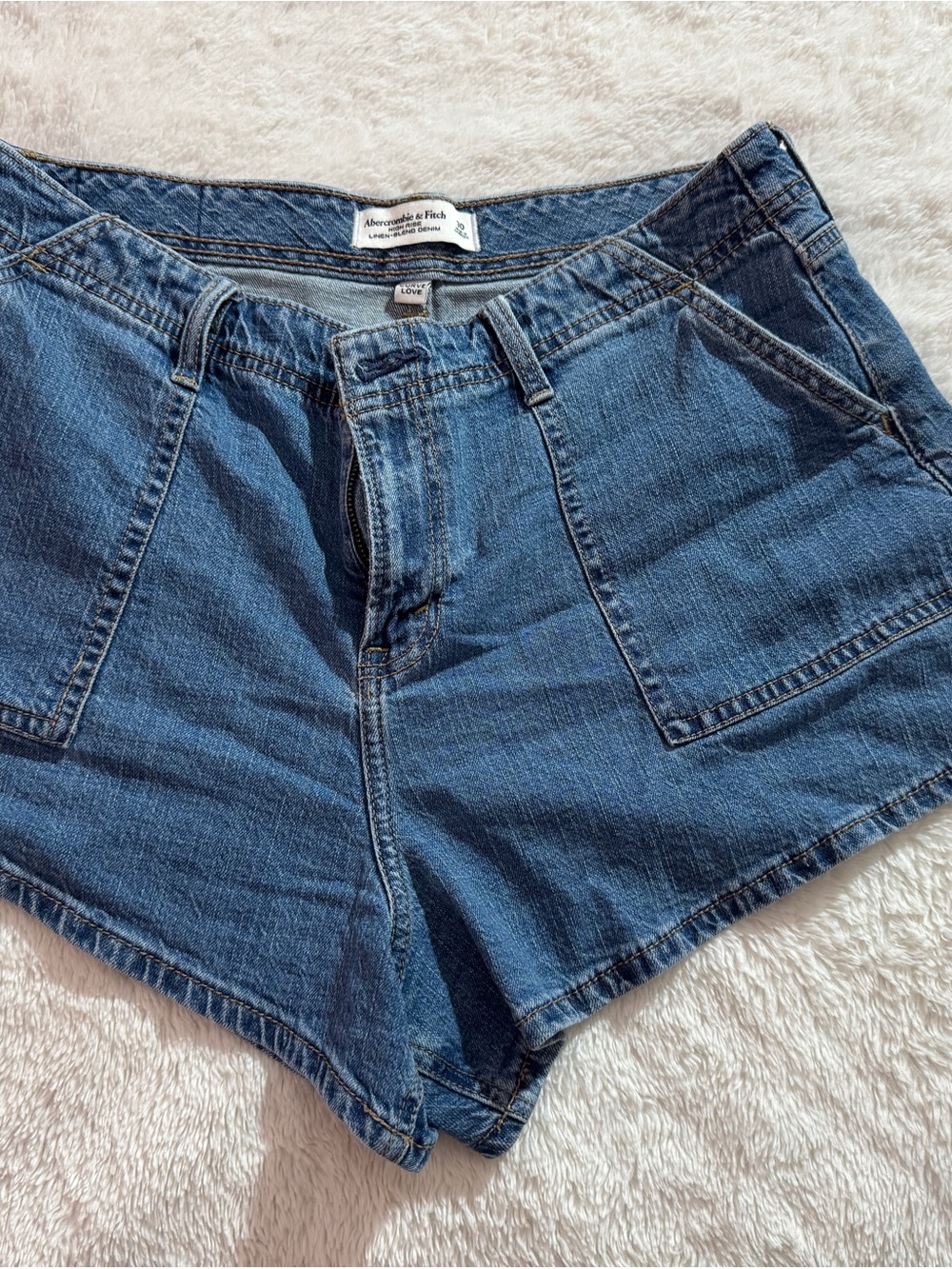 Abercrombie & Fitch Dark Blue Denim Women's Shorts